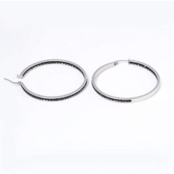 Big hoop earrings - with black crystalsEarrings