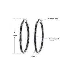 Big hoop earrings - with black crystalsEarrings