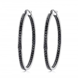 Big hoop earrings - with black crystalsEarrings