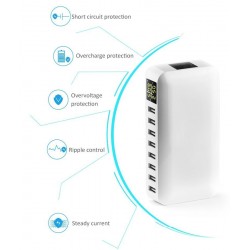 40W - Smart charger - multi port - 8 USB - 5V 8A - LEDChargers