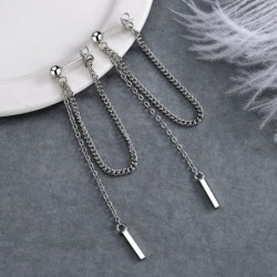Long silver earrings - with chainEarrings