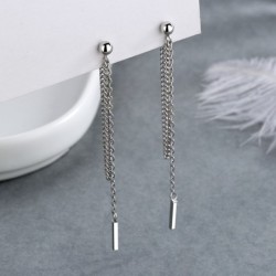 Long silver earrings - with chainEarrings