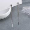 Long silver earrings - with chainEarrings