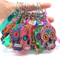 Colorful Mexican skull - keychainKeyrings