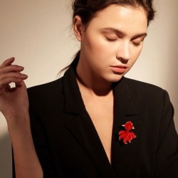 Red crystal goldfish - elegant broochBrooches