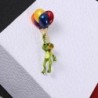 Green frog with colorful balloons - broochBrooches