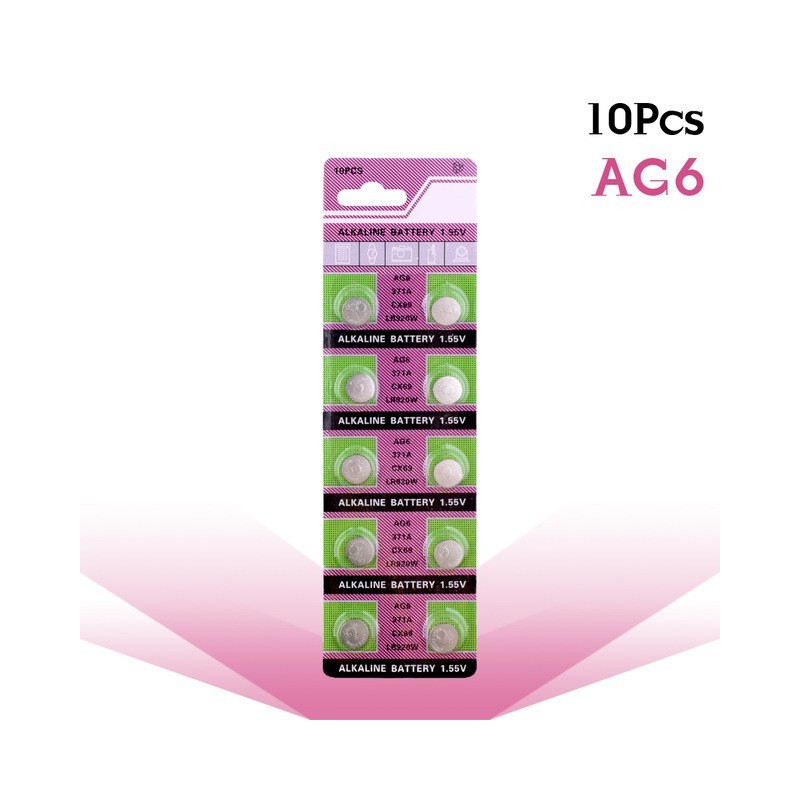 AG6 371 D371 605 SR920SW SR69 - alkaline button battery - 10 piecesBattery AG6 371 D371 605 SR920SW SR69 - alkaline button battery - 10 piecesBattery