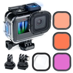 Waterproof case with filters for GoPro Hero 9 - 10 - 11 - 12 - protective HousingLenses & filters
