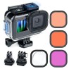 Waterproof case with filters for GoPro Hero 9 - 10 - 11 - 12 - protective HousingLenses & filters