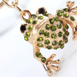 Crystal gold frog keyringKeyrings