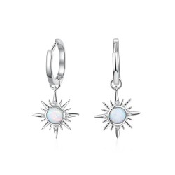 Round earrings with a star / opalEarrings