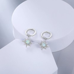 Round earrings with a star / opalEarrings