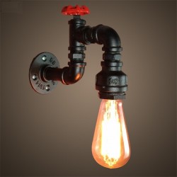 American industrial pipe - iron wall lampWall lights