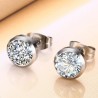 Classic small earrings - with a round white crystalEarrings