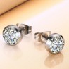Classic small earrings - with a round white crystalEarrings