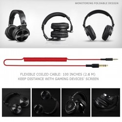 Professional DJ studio headphones - wired stereo headset - with microphoneEar- & Headphones
