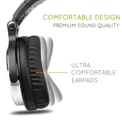 Professional DJ studio headphones - wired stereo headset - with microphoneEar- & Headphones