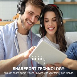 Professional DJ studio headphones - wired stereo headset - with microphoneEar- & Headphones