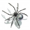 Black spider with pearl - elegant broochBrooches