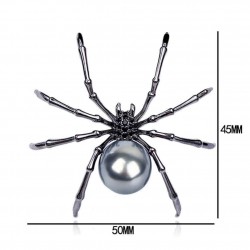 Black spider with pearl - elegant broochBrooches