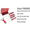 Ceramic kitchen knives set - with holder - red handlesCeramic