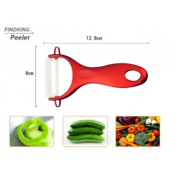 Ceramic kitchen knives set - with holder - red handlesCeramic