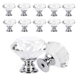 Decorative furniture knob - handle - drawer - wardrobe - crystal diamond - 30mmFurniture