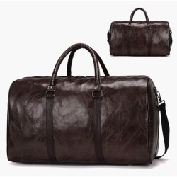 Leather travel / sports bag - shoulder strap - large capacityBags