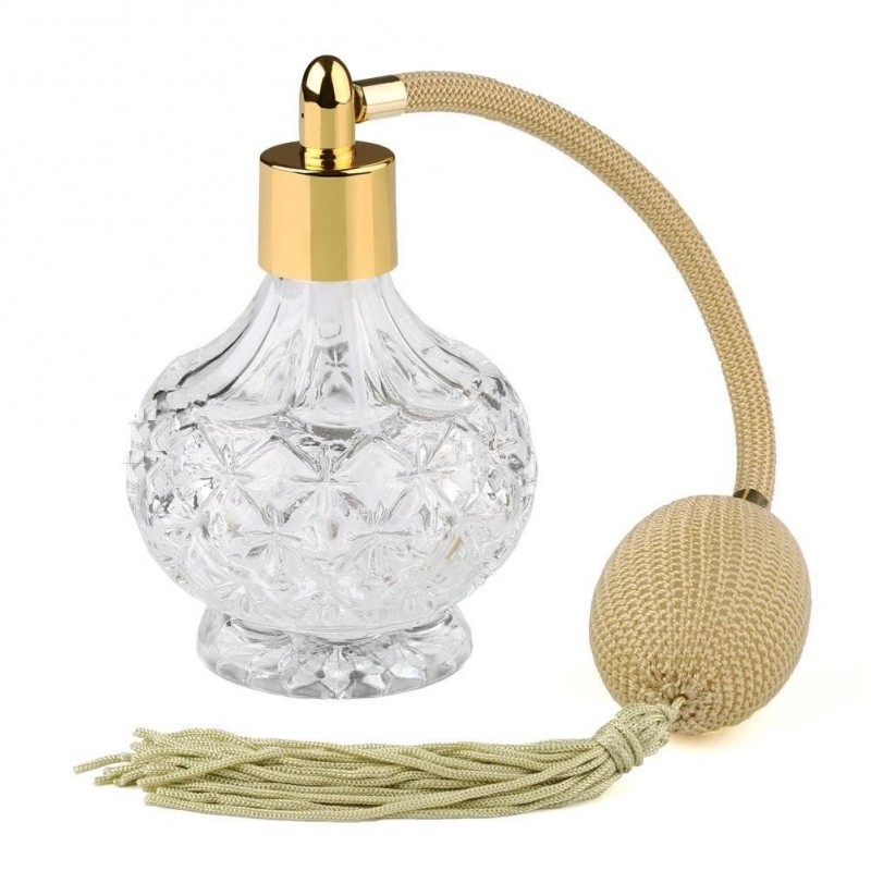 Glass perfume bottle - with a vintage atomiser - pump spray - 80 mlPerfumes