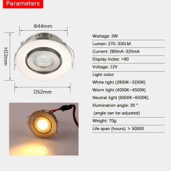 LED ceiling spotlights - recessed - COB - 3W - 10 piecesSpotlights