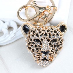 Crystal leopard head - keychainKeyrings