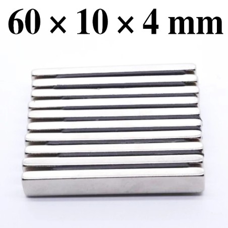 N35 - neodymium magnet - strong block - cuboid - 60 * 10 * 4mmN35
