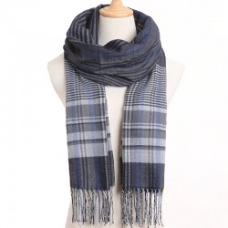 Luxury men's plaid scarf - with tasselsScarves