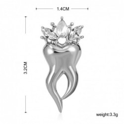 Tooth with a crystal crown - broochBrooches