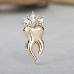 Tooth with a crystal crown - broochBrooches