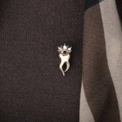 Tooth with a crystal crown - broochBrooches
