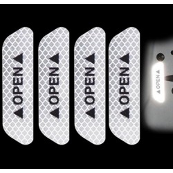 OPEN - anti-collision warning stickers for car doors - reflective 4 piecesStickers