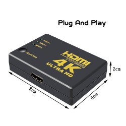 3 Port - HDMI splitter - Ultra HD - DVD HDTV Xbox PS3 PS4 PS5 - 4KSplitters