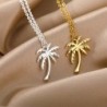 Palm tree necklace - gold - silver 45 cmNecklaces