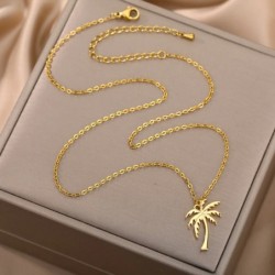 Palm tree necklace - gold - silver 45 cmNecklaces