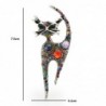 Multicolor crystal cat - vintage broochBrooches