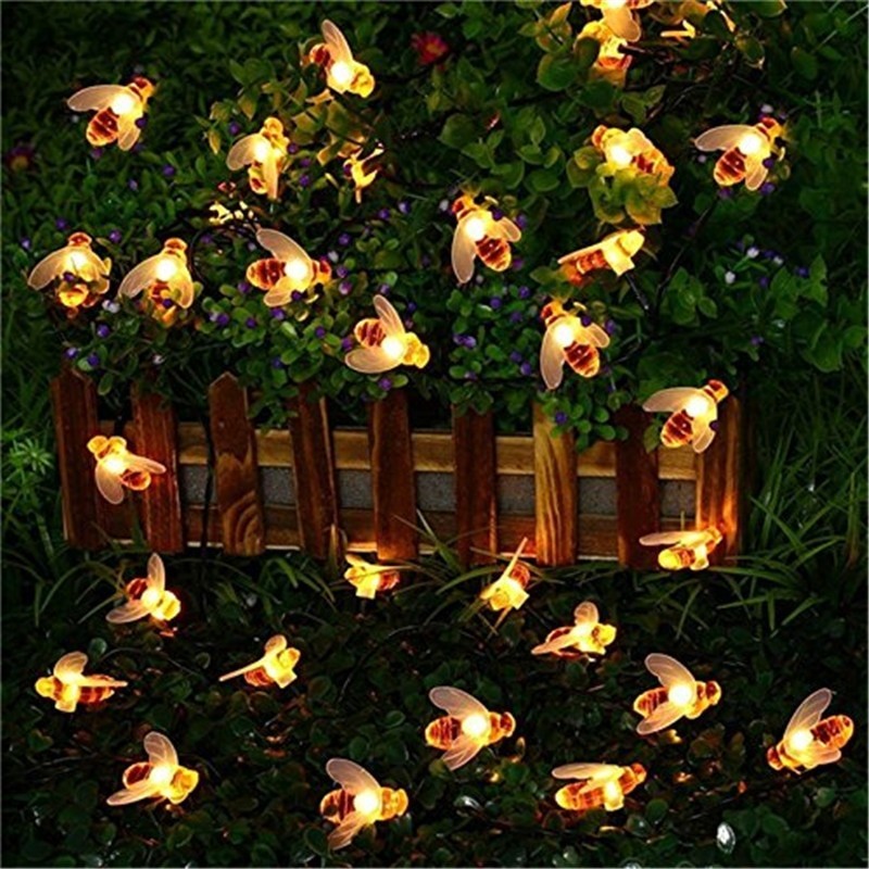 LED lights with bees - garden -solar powered - Christmas lightsChristmas