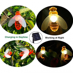 LED lights with bees - garden -solar powered - Christmas lightsChristmas