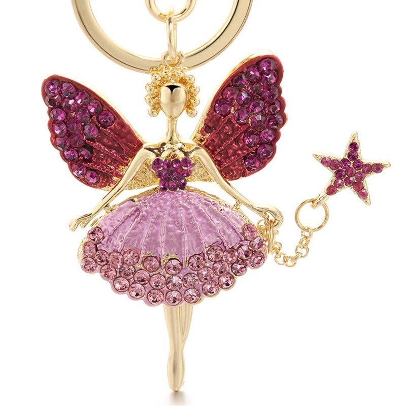 Crystal angel with a star - keyringKeyrings