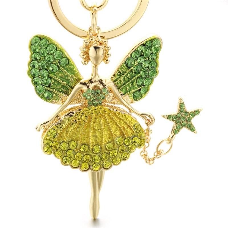 Crystal angel with a star - keyringKeyrings