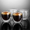 4 Pieces - Heat-resistant - double wall glass cup - glass - tea - espresso - coffeeCup heaters
