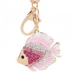 Crystal fish - gold - keyringKeyrings