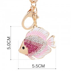 Crystal fish - gold - keyringKeyrings