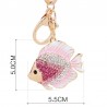 Crystal fish - gold - keyringKeyrings