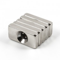 N35 Neodymium magnet block with 4mm hole 20 * 10 * 4mm 10 piecesN35